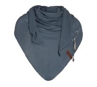 Knit Factory - Lola Dreieckstuch - Fein Gestrickter Damen Schal - Tuch Schal - Für Frühling und Sommer - Baumwollmix - Granit - 190x85 cm