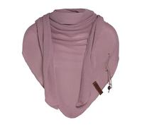 KNIT FACTORY - Lola Dreieckstuch - Fein Gestrickter Damen Schal - Tuch Schal - Für Frühling und Sommer - Baumwollmix - Alt Rosa - 190x85 cm