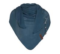 KNIT FACTORY - Lola Dreieckstuch - Fein Gestrickter Damen Schal - Tuch Schal - Für Frühling und Sommer - Baumwollmix - Petrol