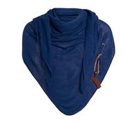 KNIT FACTORY - Lola Dreieckstuch - Fein Gestrickter Damen Schal - Tuch Schal - Für Frühling und Sommer - Baumwollmix - Kings Blue
