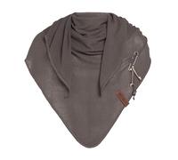 KNIT FACTORY - Lola Dreieckstuch - Fein Gestrickter Damen Schal - Tuch Schal - Für Frühling und Sommer - Baumwollmix - Taupe - 190x85 cm