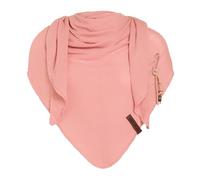 KNIT FACTORY - Lola Dreieckstuch - Fein Gestrickter Damen Schal - Tuch Schal - Für Frühling und Sommer - Baumwollmix - Apricot - 190x85 cm