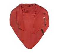 KNIT FACTORY - Lola Dreieckstuch - Fein Gestrickter Damen Schal - Tuch Schal - Für Frühling und Sommer - Baumwollmix - Terra - 190x85 cm