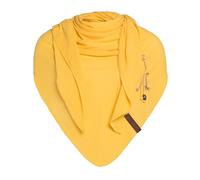 KNIT FACTORY - Lola Dreieckstuch - Fein Gestrickter Damen Schal - Tuch Schal - Für Frühling und Sommer - Baumwollmix - Citrus - 190x85 cm