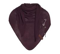 KNIT FACTORY - Lola Dreieckstuch - Fein Gestrickter Damen Schal - Tuch Schal - Für Frühling und Sommer - Baumwollmix - Aubergine - 190x85 cm