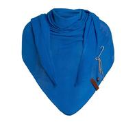 KNIT FACTORY - Lola Dreieckstuch - Fein Gestrickter Damen Schal - Tuch Schal - Für Frühling und Sommer - Baumwollmix - Cobalt