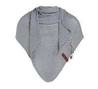 KNIT FACTORY - Lola Dreieckstuch - Fein Gestrickter Damen Schal - Tuch Schal - Für Frühling und Sommer - Baumwollmix - Grau - 190x85 cm
