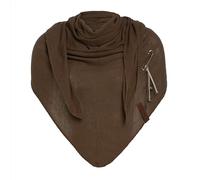 KNIT FACTORY - Lola Dreieckstuch - Fein Gestrickter Damen Schal - Tuch Schal - Für Frühling und Sommer - Baumwollmix - Nuss