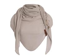 KNIT FACTORY - Lola Dreieckstuch - Fein Gestrickter Damen Schal - Tuch Schal - Für Frühling und Sommer - Baumwollmix - Kieselgrau - 190x85 cm