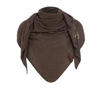 KNIT FACTORY - Lola Dreieckstuch - Fein Gestrickter Damen Schal - Tuch Schal - Für Frühling und Sommer - Baumwollmix - Urban Brown - 190x85 cm