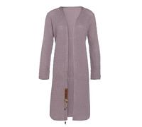 KNIT FACTORY - Luna Lange Strickjacke - Damen Strickjacke mit Wolle - Cardigan mit Hochwertige Qualität - Grobstrickjacke für Damen - Mauve - 36/38