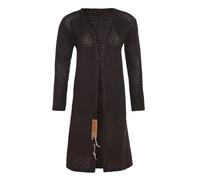 KNIT FACTORY - Luna Lange Strickjacke - Damen Strickjacke mit Wolle - Cardigan mit Hochwertige Qualität - Grobstrickjacke für Damen - Großen Größen - Dunkelbraun - 46/48