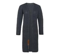 KNIT FACTORY - Luna Lange Strickjacke - Damen Strickjacke mit Wolle - Cardigan mit Hochwertige Qualität - Grobstrickjacke für Damen - Großen Größen - Anthrazit - 46/48