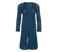 Knit Factory - Luna Lange Strickjacke - Damen Strickjacke mit Wolle - Cardigan mit Hochwertige Qualität - Grobstrickjacke für Damen - Petrol - 36/38