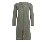 KNIT FACTORY - Luna Lange Strickjacke - Damen Strickjacke mit Wolle - Cardigan mit Hochwertige Qualität - Grobstrickjacke für Damen - Urban Green - 36/38