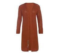 KNIT FACTORY - Luna Lange Strickjacke - Damen Strickjacke mit Wolle - Cardigan mit Hochwertige Qualität - Grobstrickjacke für Damen - Terra - 36/38