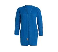 KNIT FACTORY - Luna Strickjacke - Mittellange Damen Strickjacken mit Taschen - Cardigan mit Wolle - Grobstrickjacke - Hochwertige Qualität - Cobalt - 36/38