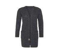 KNIT FACTORY - Luna Strickjacke - Mittellange Damen Strickjacken mit Taschen - Cardigan mit Wolle - Grobstrickjacke - Hochwertige Qualität - Anthrazit - 40/42