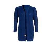 Knit Factory - Luna Strickjacke - Mittellange Damen Strickjacken mit Taschen - Cardigan mit Wolle - Grobstrickjacke - Hochwertige Qualität - Kings Blue - 36/38