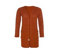 KNIT FACTORY - Luna Strickjacke - Mittellange Damen Strickjacken mit Taschen - Cardigan mit Wolle - Grobstrickjacke - Hochwertige Qualität - Terra - 36/38