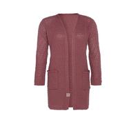 KNIT FACTORY - Luna Strickjacke - Mittellange Damen Strickjacken mit Taschen - Cardigan mit Wolle - Grobstrickjacke - Hochwertige Qualität - Stone Red - 36/38