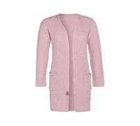 KNIT FACTORY - Luna Strickjacke - Mittellange Damen Strickjacken mit Taschen - Cardigan mit Wolle - Grobstrickjacke - Hochwertige Qualität - Rosa - 40/42