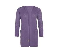 KNIT FACTORY - Luna Strickjacke - Mittellange Damen Strickjacken mit Taschen - Cardigan mit Wolle - Grobstrickjacke - Hochwertige Qualität - Violett - 40/42