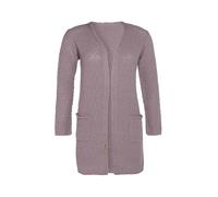 KNIT FACTORY - Luna Strickjacke - Mittellange Damen Strickjacken mit Taschen - Cardigan mit Wolle - Grobstrickjacke - Hochwertige Qualität - Mauve - 40/42