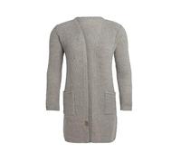 KNIT FACTORY - Luna Strickjacke - Mittellange Damen Strickjacken mit Taschen - Cardigan mit Wolle - Grobstrickjacke - Hochwertige Qualität - Iced Clay - 40/42