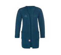 KNIT FACTORY - Luna Strickjacke - Mittellange Damen Strickjacken mit Taschen - Cardigan mit Wolle - Grobstrickjacke - Hochwertige Qualität - Petrol - 36/38