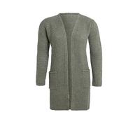 Knit Factory - Luna Strickjacke - Mittellange Damen Strickjacken mit Taschen - Cardigan mit Wolle - Grobstrickjacke - Hochwertige Qualität - Urban Green - 36/38