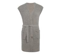 KNIT FACTORY - Luna Strickweste - Damen Strickjacke ohne Ärmel - Cardigan mit Hochwertige Qualität - Gestricktes Gilet aus Wolle - Iced Clay - 36/38