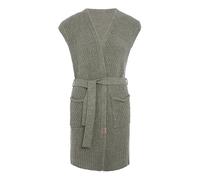 KNIT FACTORY - Luna Strickweste - Damen Strickjacke ohne Ärmel - Cardigan mit Hochwertige Qualität - Gestricktes Gilet aus Wolle - Urban Green - 40/42