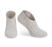 KNIT FACTORY - Miles Hausschuhe - Socken für Damen und Herren - Gestrickte Pantoffeln - Beige - 36-40