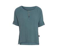 KNIT FACTORY - Nena Top - Damen Oberteile - Longshirt - Luftig und lockere Passform - Für Frühling und Sommer - Rundhalsausschnitt - 100% Bio-Baumwolle - Stone Green - L