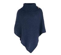 KNIT FACTORY - Nicky Gestrickter Poncho - Damen Strickponcho mit Kragen - Mit Wolle - Hochwertige Qualität - Jeans