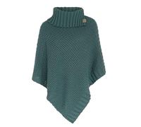 KNIT FACTORY - Nicky Gestrickter Poncho - Damen Strickponcho mit Kragen - Mit Wolle - Hochwertige Qualität - Laurel