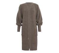 KNIT FACTORY - Patty Lange Strickjacke | Damen Strickjacke - Cardigan Damen - Lange Strickjacke aus wolle - Grobstrickjacke für Damen - Wadenhöhe