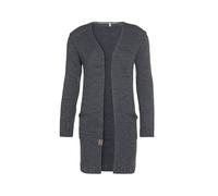 KNIT FACTORY - Ruby Strickjacke - Lange Damen Strickjacke mit Taschen - Cardigan mit Wolle und Alpaka-Wolle - Hochwertige Qualität - Anthrazit - 36/38