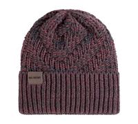 KNIT FACTORY - Sally Mütze - Strickmütze für Damen und Herren - Beanie - Wintermütze mit Wolle - Robusten Look - Hochwertige Qualität - Anthrazit/Stone Red