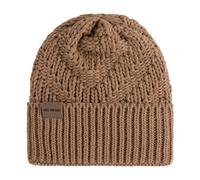 KNIT FACTORY - Sally Mütze - Strickmütze für Damen und Herren - Beanie - Wintermütze mit Wolle - Robusten Look - Hochwertige Qualität - Nude