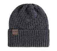 KNIT FACTORY - Sally Mütze - Strickmütze für Damen und Herren - Beanie - Wintermütze mit Wolle - Robusten Look - Hochwertige Qualität - Anthrazit