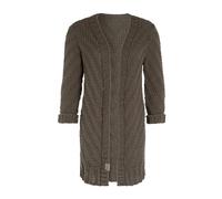 KNIT FACTORY - Sally Strickjacke - Mittellange Damen Strickjacken - Cardigan mit Wolle - Grobstrickjacke - Strickweste für den Herbst und Winter - Hochwertige Qualität - Cappuccino - 40/42