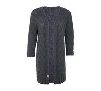 KNIT FACTORY - Sally Strickjacke - Mittellange Damen Strickjacken - Cardigan mit Wolle - Grobstrickjacke - Strickweste für den Herbst und Winter - Hochwertige Qualität - Anthrazit - 40/42