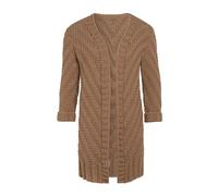 Knit Factory - Sally Strickjacke - Mittellange Damen Strickjacken - Cardigan mit Wolle - Grobstrickjacke - Strickweste für den Herbst und Winter - Hochwertige Qualität - Nude - 36/38