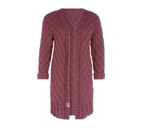 KNIT FACTORY - Sally Strickjacke - Mittellange Damen Strickjacken - Cardigan mit Wolle - Grobstrickjacke - Strickweste für den Herbst und Winter - Hochwertige Qualität - Stone Red - 36/38