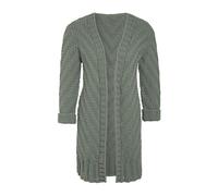 KNIT FACTORY - Sally Strickjacke - Mittellange Damen Strickjacken - Cardigan mit Wolle - Grobstrickjacke - Strickweste für den Herbst und Winter - Hochwertige Qualität - Urban Green - 36/38