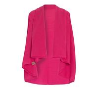 KNIT FACTORY - Senna Gestrickte Weste - Strick Stola - Schultertuch - Damen Strickgilet aus 50% Recycelte Baumwolle - Elegante Sommerweste - Fuchsia - One Size