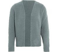 KNIT FACTORY - Becky Strickjacke - Kurzer Damen Strickjacke - Cardigan mit Wolle - Gestrickte Jacke in Hüfthöhe - Hochwertige Qualität - Stone Green - 40/42