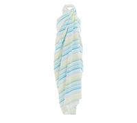 KNIT FACTORY - Viva Pareo/XL Schal - Strandtuch, XXL Schal und Pareo in einem - Multifunktionales Musselintuch - Sommer handtuchkleid - Mit Streifen - Damen Pareo aus 100% Baumwolle - Pacific Blue